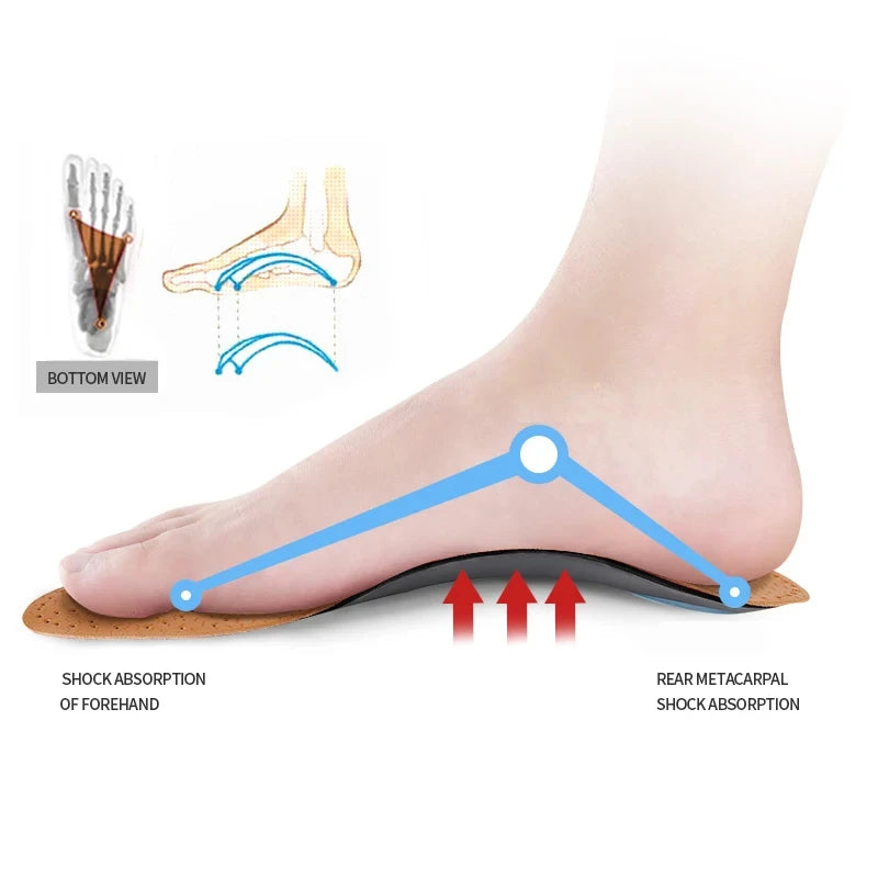 Leather Arc Support Orthopedic Insole 4pcs