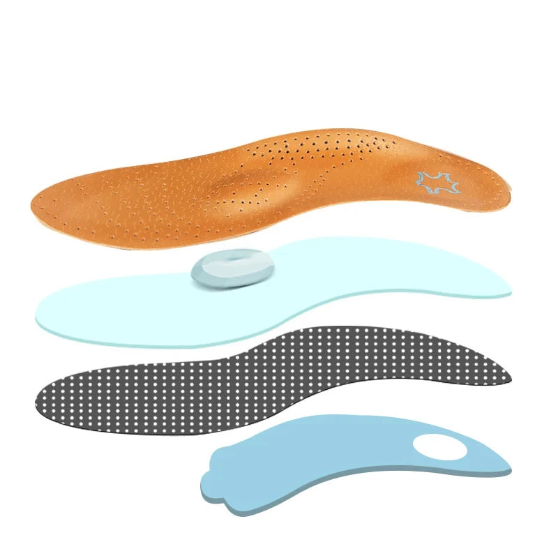 Leather Arc Support Orthopedic Insole 4pcs