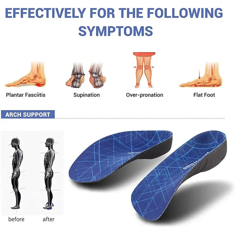3/4 Length EVA Orthotic Insoles Arch Support