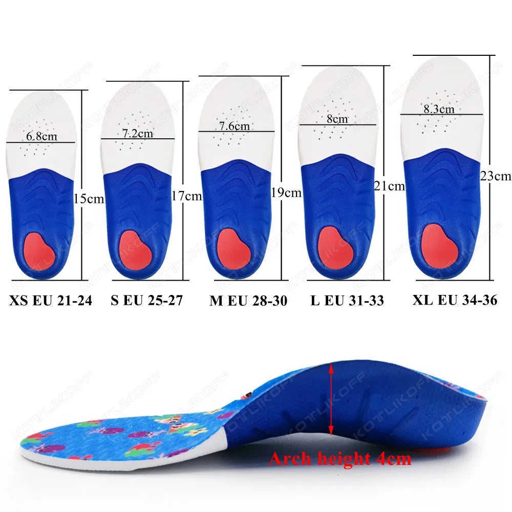 Kids Orthopedic Insoles For Flat Feet High Arch Support Correction OX-Legs