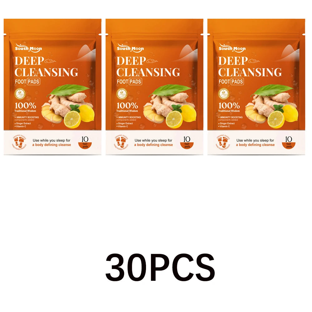 Natural Ginger Bamboo Detox Foot Patches Detoxification Body Toxins Cleansing Slimming Stress Relief Feet Pads Beauty Health