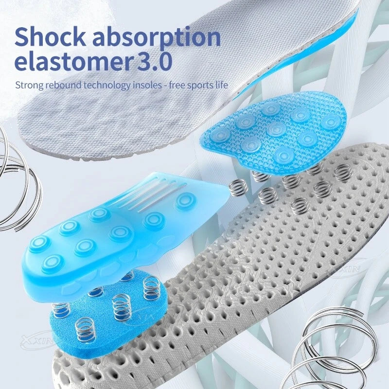Silicone Sports Insoles Multiple Springs Cushioning Shock Absorption Men Women