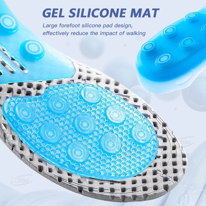 Silicone Sports Insoles Multiple Springs Cushioning Shock Absorption Men Women