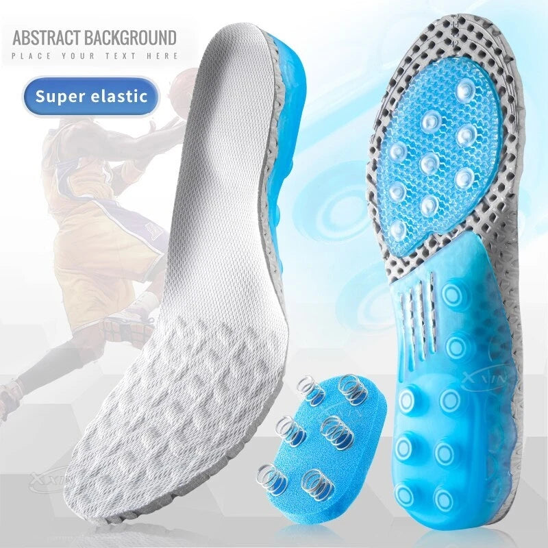 Silicone Sports Insoles Multiple Springs Cushioning Shock Absorption Men Women