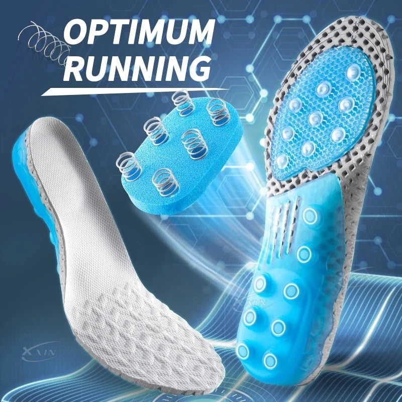 Silicone Sports Insoles Multiple Springs Cushioning Shock Absorption Men Women