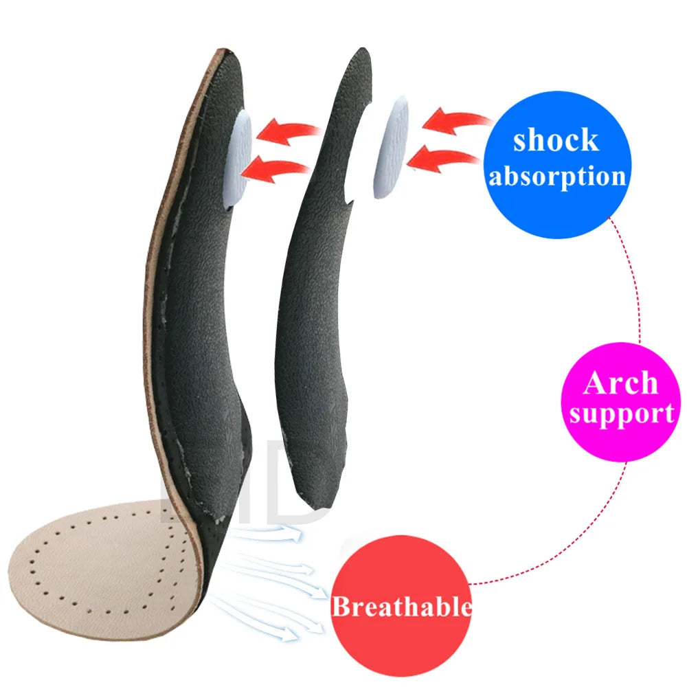 Genuine Leather Orthopedic Insoles for Arch Support