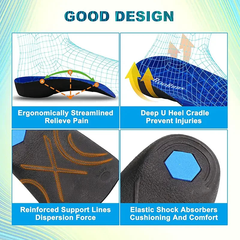 3/4 Length EVA Orthotic Insoles Arch Support