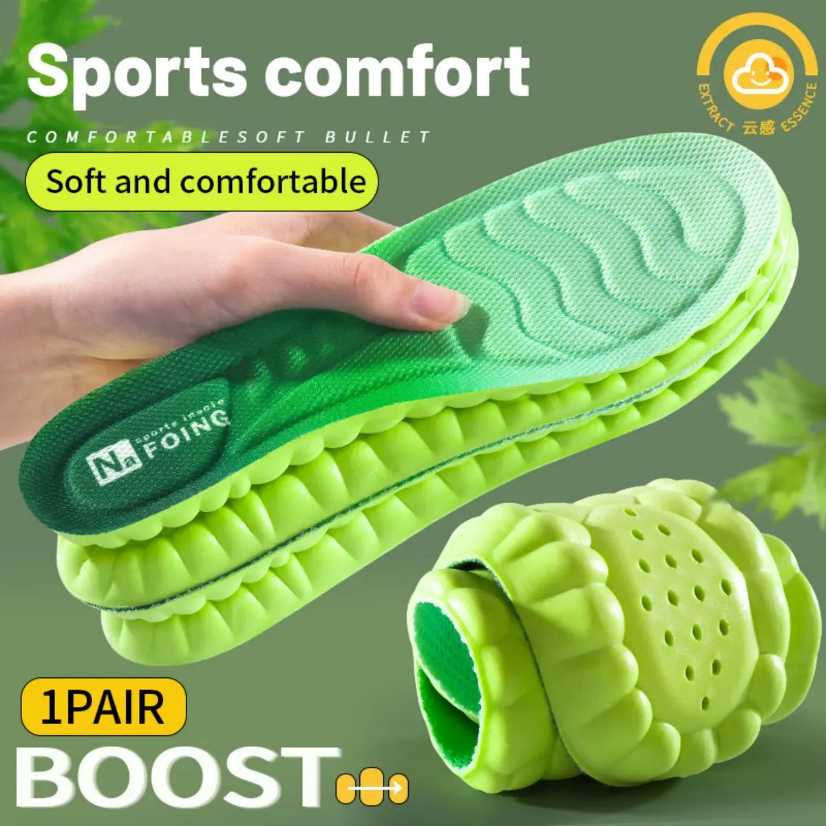 Sport  Antibacterial Anti-odorant Breathable Insoles