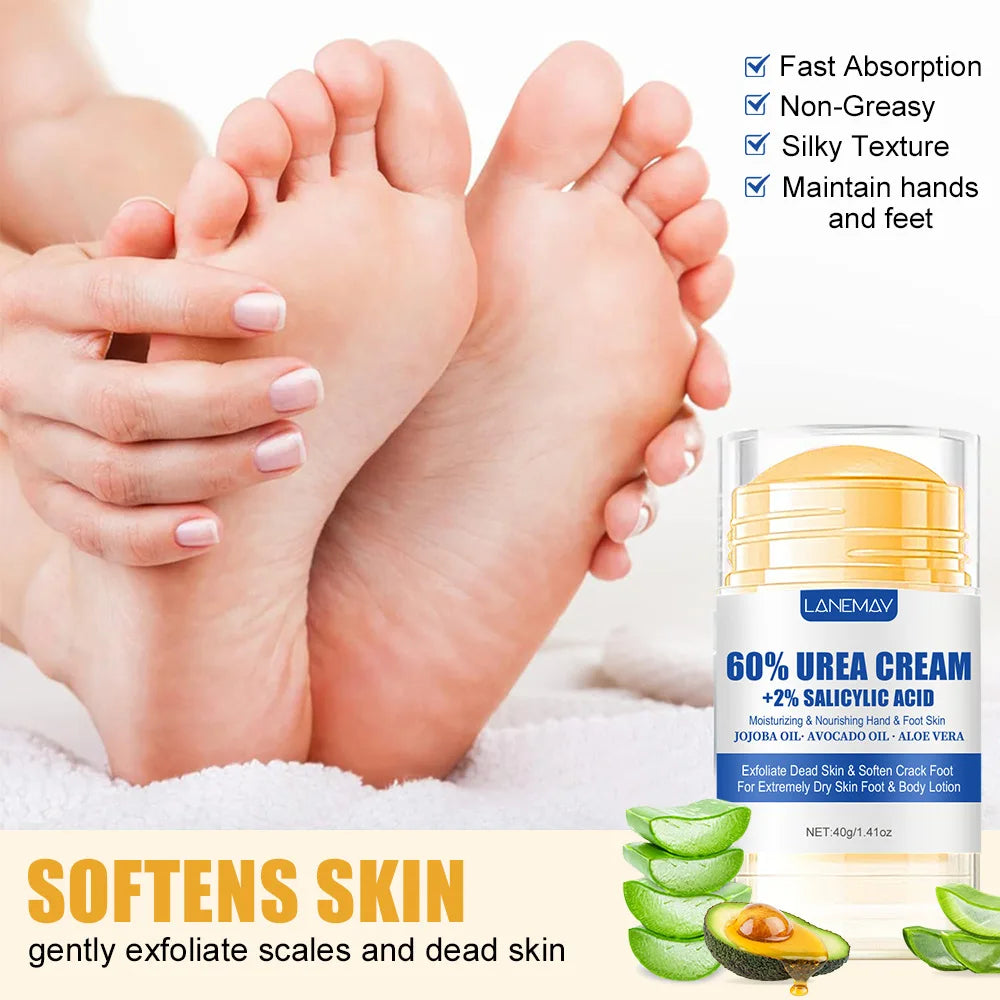 40g Ultra-Hydrating 60% Urea Foot Cream Aloe Vera for Softening Dry Cracked Feet