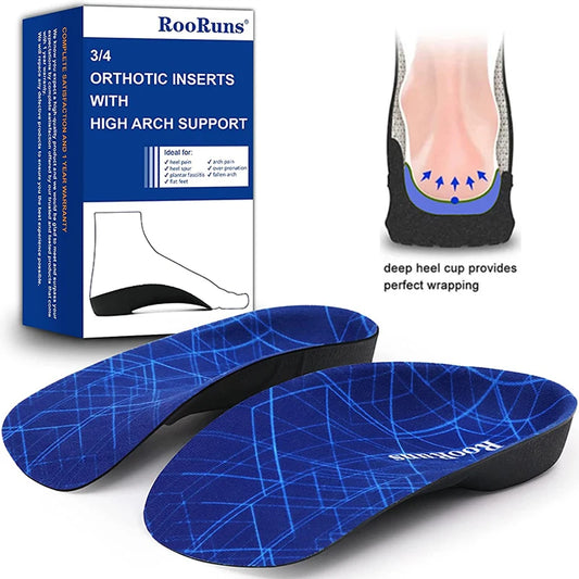 3/4 Length EVA Orthotic Insoles Arch Support