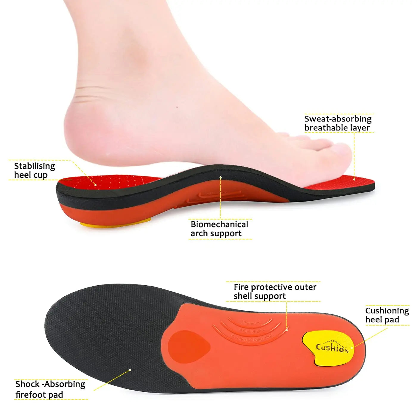Flat Feet High Arch Support Orthotic Insoles