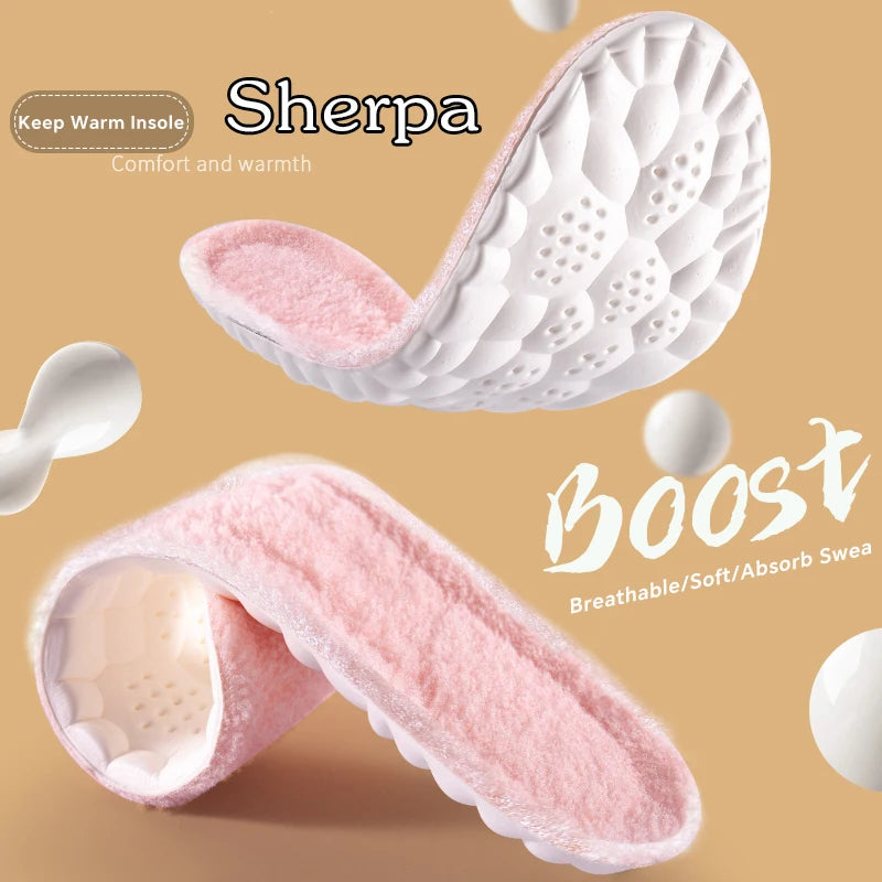 Winter Wool Insoles for Women Men Soft Warm