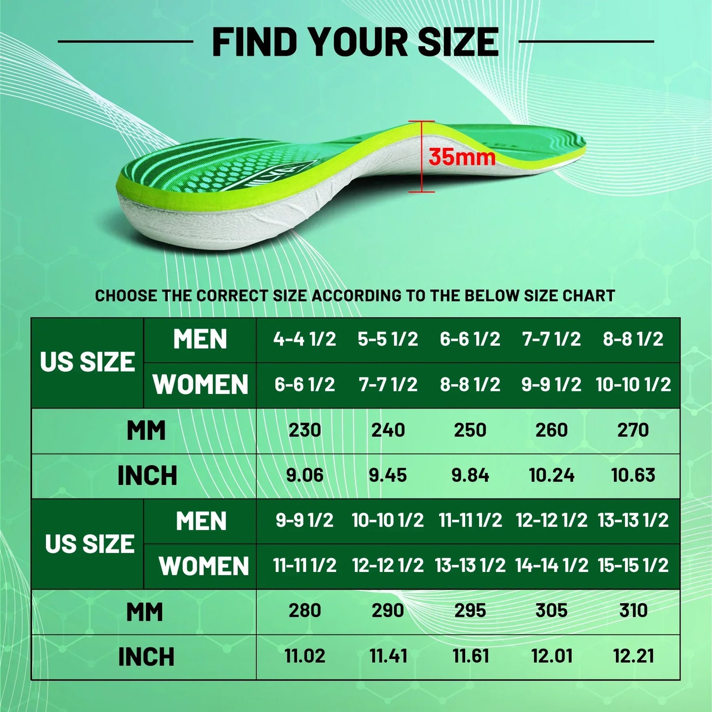High Arch Support Insole