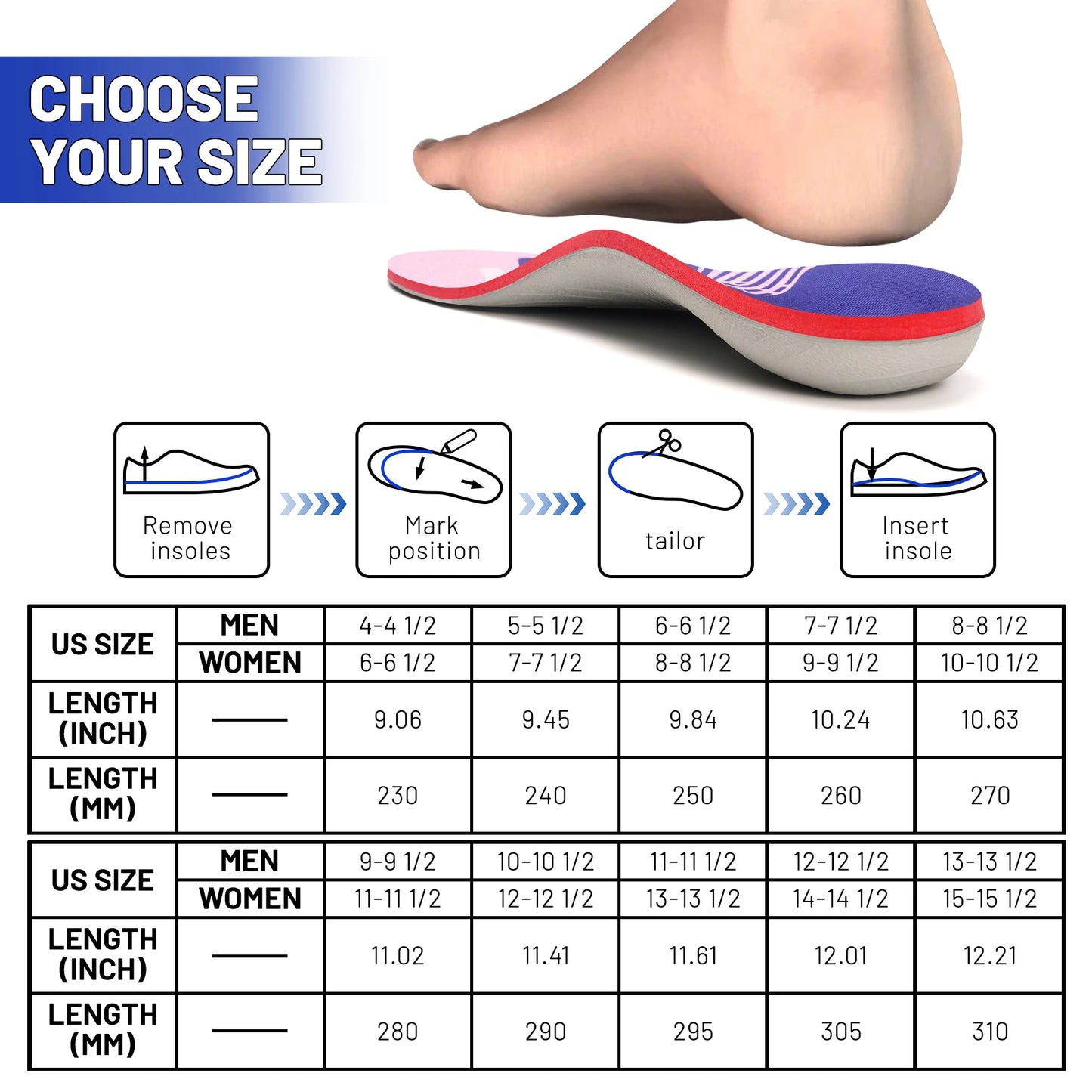 Pain Relief Orthopedic Insole Flat Feet  Men Women