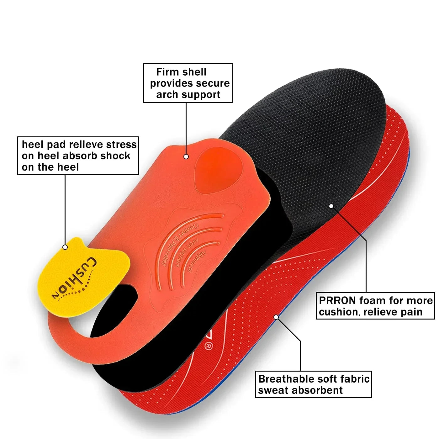 Flat Feet High Arch Support Orthotic Insoles