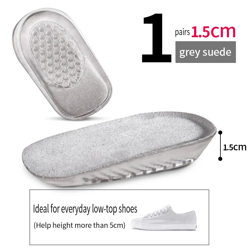 Silicone Gel Invisible Height Increase Insole Heel for Men Women