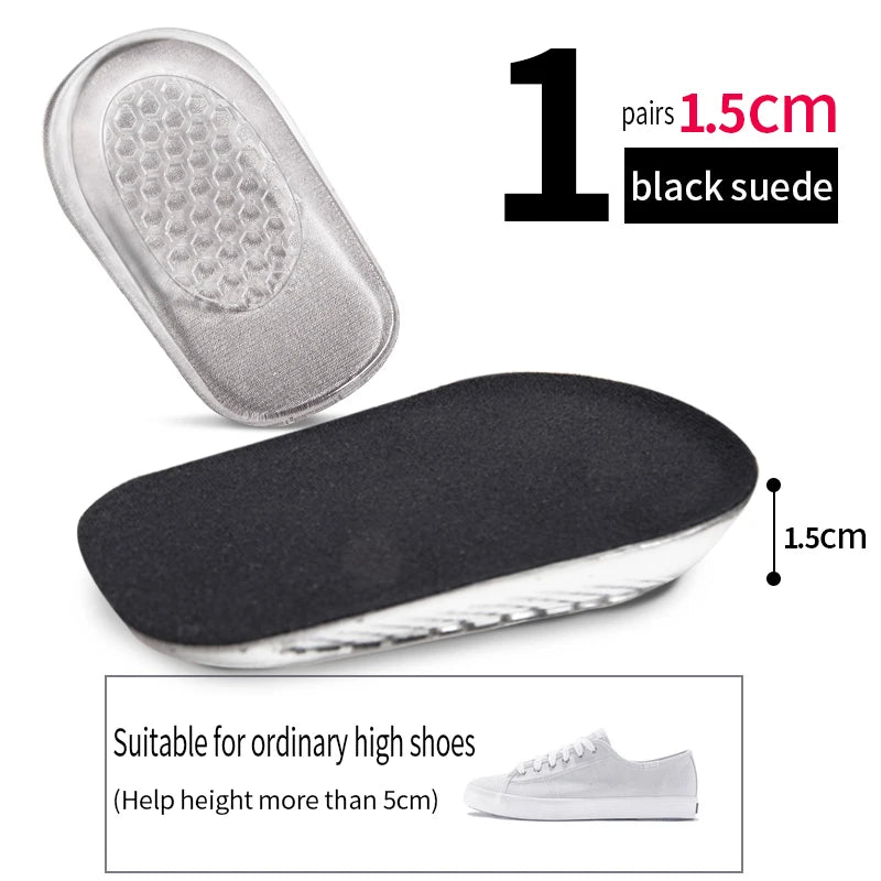 Silicone Gel Invisible Height Increase Insole Heel for Men Women