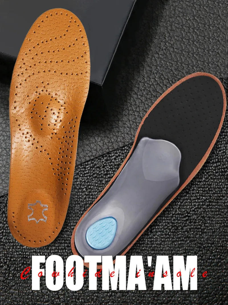 Leather Arc Support Orthopedic Insole 4pcs