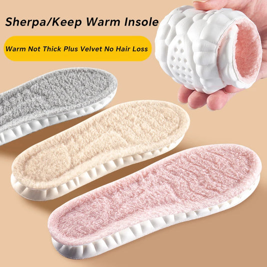 Winter Wool Insoles for Women Men Soft Warm