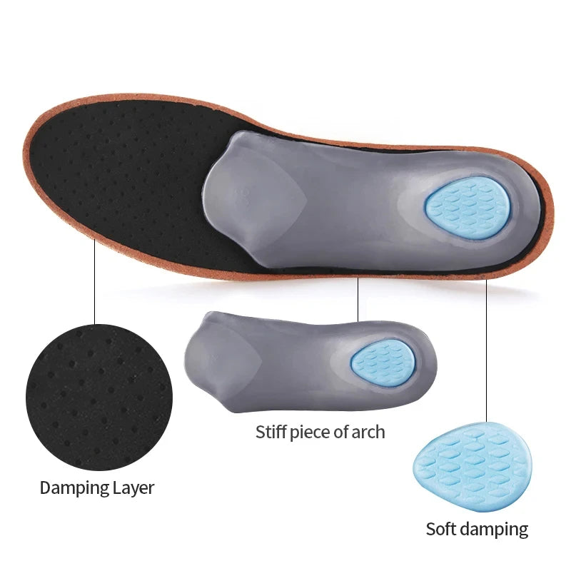 Leather Arc Support Orthopedic Insole 4pcs