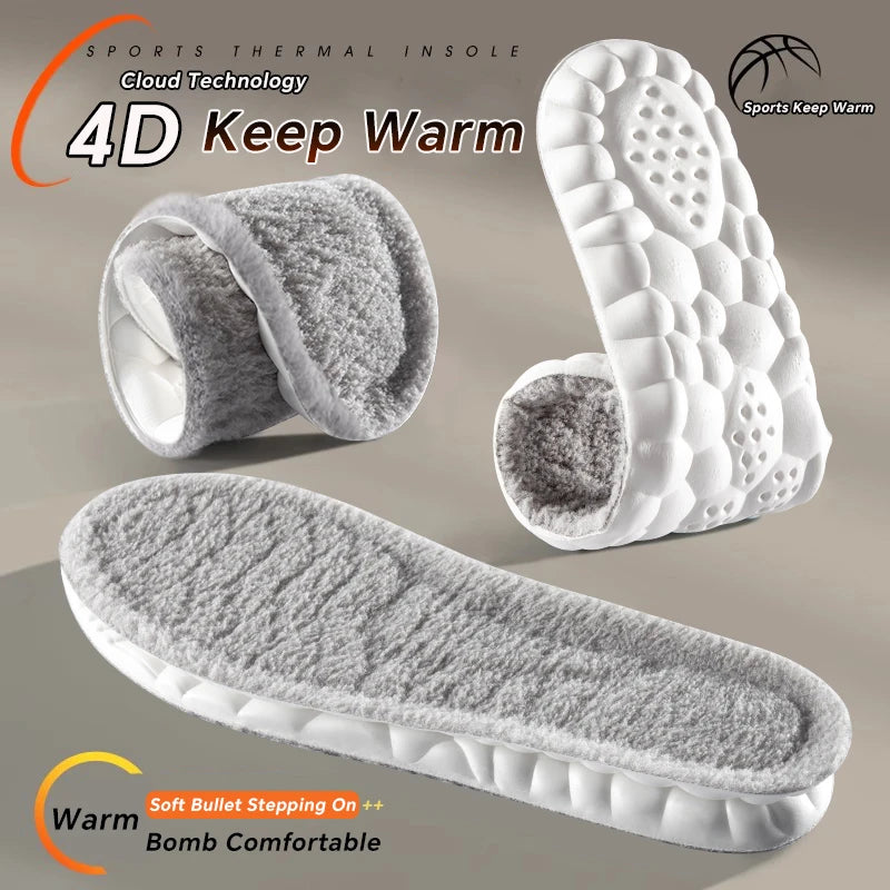 Winter Wool Insoles for Women Men Soft Warm
